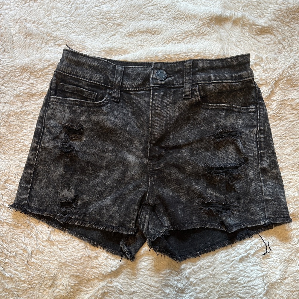 SO Distressed Black High Rise Denim Shorts 5/27